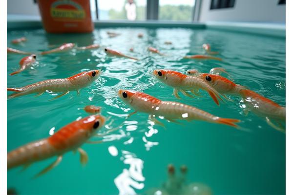 養殖場でのミネラル添加飼料試験風景